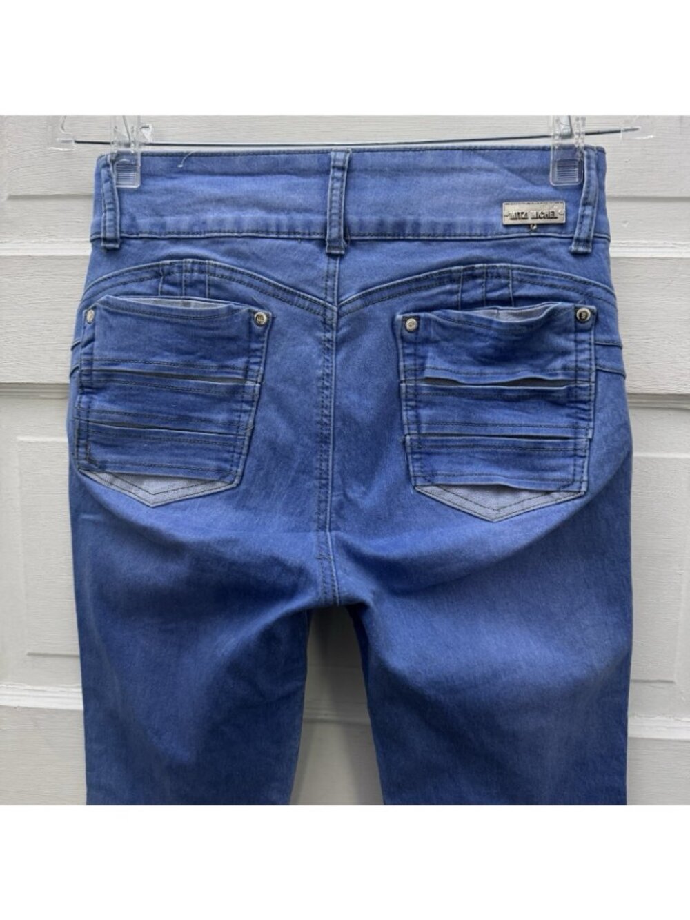 Mitzi Michel Juniors Size 9 High Rise Skinny Jeans Blue Stretch USA Made - Picture 6 of 12
